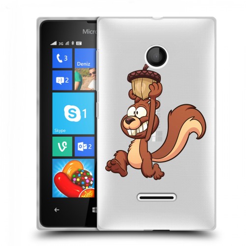 Полупрозрачный дизайнерский пластиковый чехол для Microsoft Lumia 435 Прозрачные белки