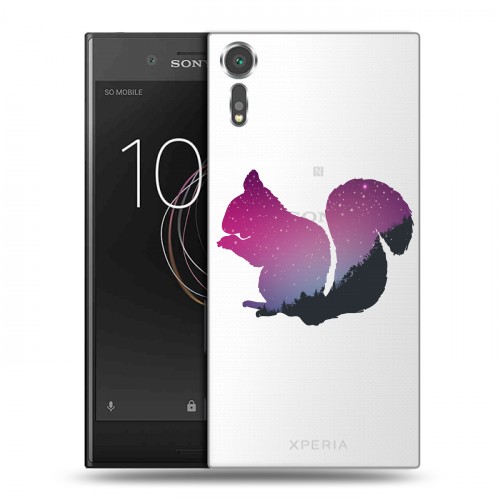 Полупрозрачный дизайнерский пластиковый чехол для Sony Xperia XZs Прозрачные белки