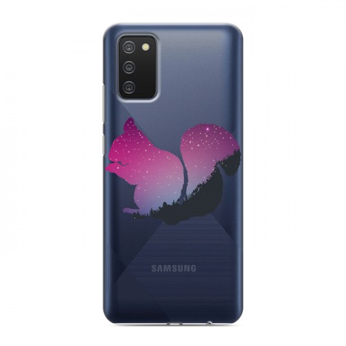 Полупрозрачный дизайнерский пластиковый чехол для Samsung Galaxy A02s Прозрачные белки