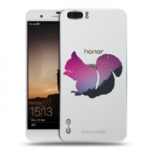 Полупрозрачный дизайнерский силиконовый чехол для Huawei Honor 6 Plus Прозрачные белки