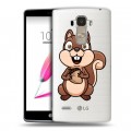 Полупрозрачный дизайнерский пластиковый чехол для LG G4 Stylus Прозрачные белки