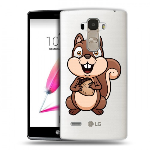 Полупрозрачный дизайнерский пластиковый чехол для LG G4 Stylus Прозрачные белки