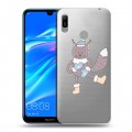 Полупрозрачный дизайнерский пластиковый чехол для Huawei Y6 (2019) Прозрачные белки