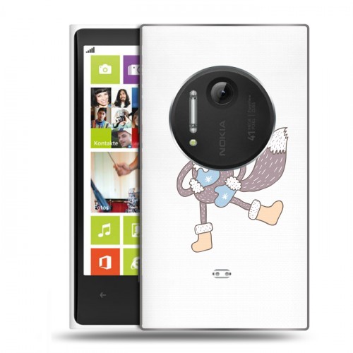 Полупрозрачный дизайнерский пластиковый чехол для Nokia Lumia 1020 Прозрачные белки