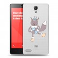 Полупрозрачный дизайнерский пластиковый чехол для Xiaomi RedMi Note Прозрачные белки