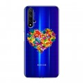 Полупрозрачный дизайнерский пластиковый чехол для Huawei Honor 20 Прозрачные сердечки