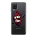 Полупрозрачный дизайнерский пластиковый чехол для Samsung Galaxy A12 Прозрачные сердечки