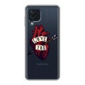 Полупрозрачный дизайнерский пластиковый чехол для Samsung Galaxy A22 Прозрачные сердечки