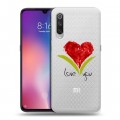 Полупрозрачный дизайнерский силиконовый с усиленными углами чехол для Xiaomi Mi9 Прозрачные сердечки