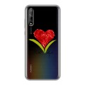 Полупрозрачный дизайнерский силиконовый чехол для Huawei Y8p Прозрачные сердечки