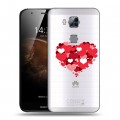 Полупрозрачный дизайнерский пластиковый чехол для Huawei G8 Прозрачные сердечки