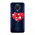 Полупрозрачный дизайнерский пластиковый чехол для Nokia G20 Прозрачные сердечки
