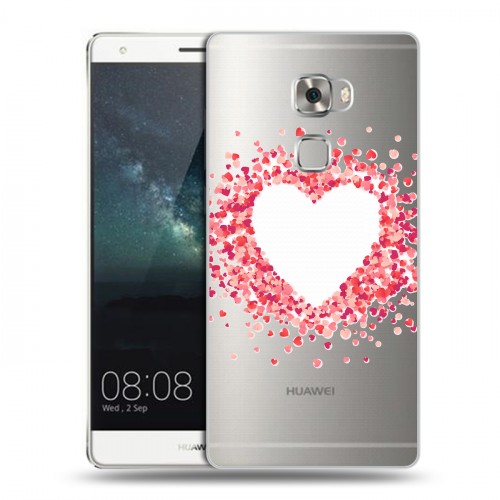 Полупрозрачный дизайнерский пластиковый чехол для Huawei Mate S Прозрачные сердечки