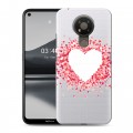 Полупрозрачный дизайнерский силиконовый чехол для Nokia 3.4 Прозрачные сердечки