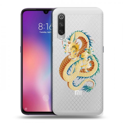 Полупрозрачный дизайнерский силиконовый с усиленными углами чехол для Xiaomi Mi9 Прозрачные Драконы