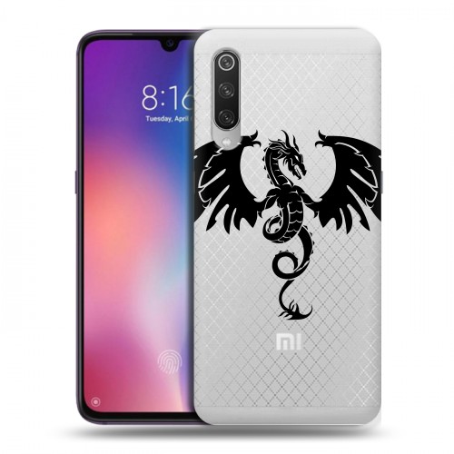 Полупрозрачный дизайнерский силиконовый с усиленными углами чехол для Xiaomi Mi9 Прозрачные Драконы