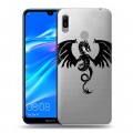 Полупрозрачный дизайнерский пластиковый чехол для Huawei Y6 (2019) Прозрачные Драконы