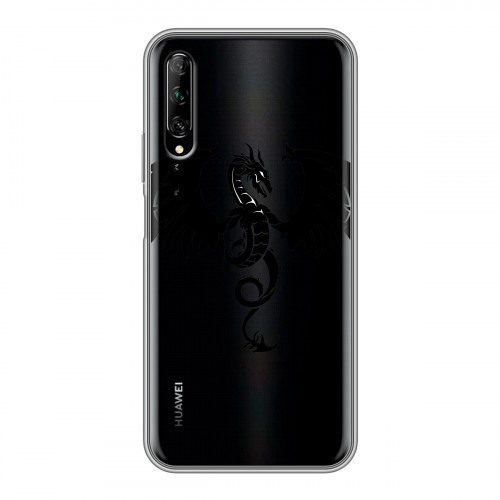 Полупрозрачный дизайнерский силиконовый чехол для Huawei Y9s Прозрачные Драконы