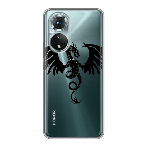 Полупрозрачный дизайнерский силиконовый чехол для Huawei Honor 50 Прозрачные Драконы