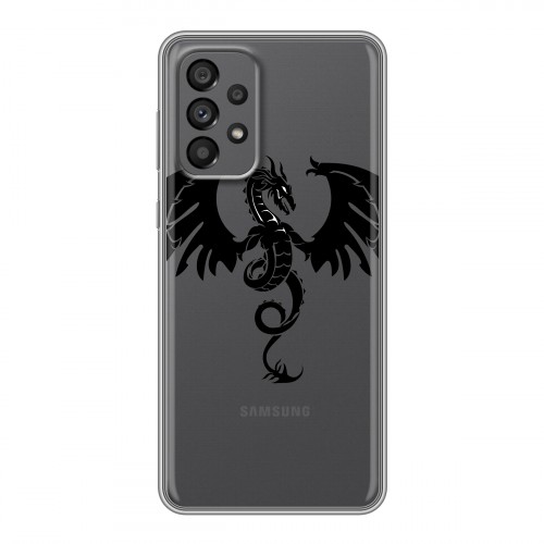 Полупрозрачный дизайнерский силиконовый чехол для Samsung Galaxy A73 5G Прозрачные Драконы