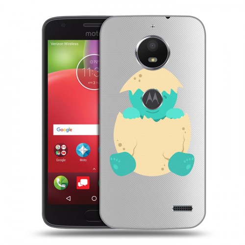Полупрозрачный дизайнерский пластиковый чехол для Motorola Moto E4 Прозрачные Драконы