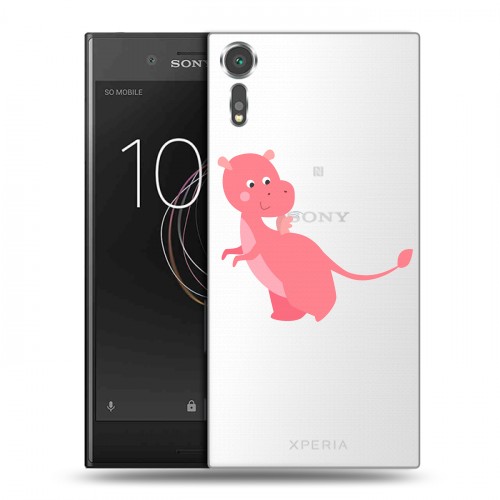 Полупрозрачный дизайнерский пластиковый чехол для Sony Xperia XZs Прозрачные Драконы