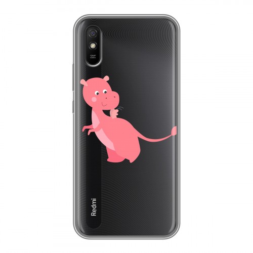 Полупрозрачный дизайнерский силиконовый чехол для Xiaomi RedMi 9A Прозрачные Драконы