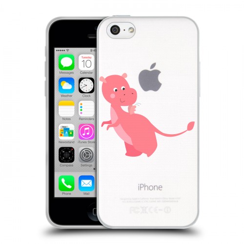 Полупрозрачный дизайнерский пластиковый чехол для Iphone 5c Прозрачные Драконы