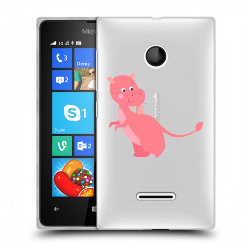 Полупрозрачный дизайнерский пластиковый чехол для Microsoft Lumia 435 Прозрачные Драконы