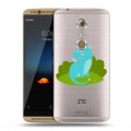 Полупрозрачный дизайнерский пластиковый чехол для ZTE Axon 7 Прозрачные Драконы