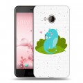 Полупрозрачный дизайнерский силиконовый чехол для HTC U Play Прозрачные Драконы