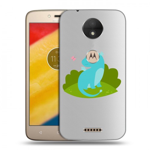 Полупрозрачный дизайнерский пластиковый чехол для Motorola Moto C Прозрачные Драконы