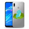 Полупрозрачный дизайнерский пластиковый чехол для Huawei Y6 (2019) Прозрачные Драконы