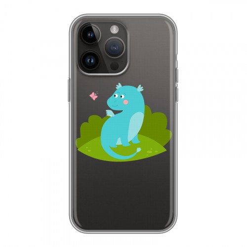 Полупрозрачный дизайнерский пластиковый чехол для Iphone 14 Pro Max Прозрачные Драконы