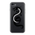 Полупрозрачный дизайнерский силиконовый с усиленными углами чехол для Iphone 7 Прозрачные Драконы