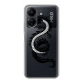 Полупрозрачный дизайнерский пластиковый чехол для Xiaomi Poco C65 Прозрачные Драконы