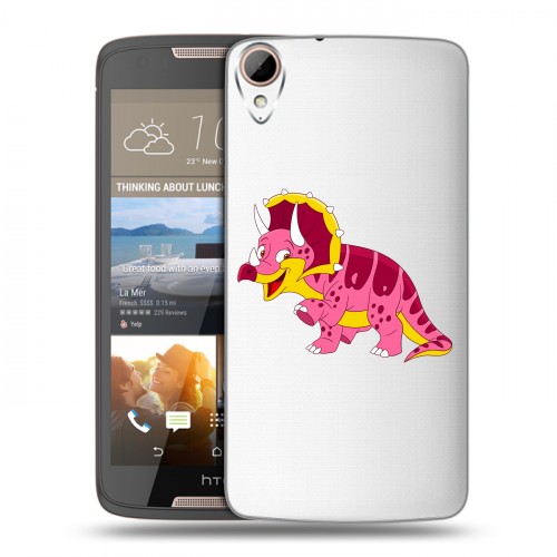 Полупрозрачный дизайнерский пластиковый чехол для HTC Desire 828 Прозрачные Драконы