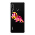 Полупрозрачный дизайнерский силиконовый чехол для Huawei P30 Lite Прозрачные Драконы