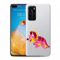 Полупрозрачный дизайнерский пластиковый чехол для Huawei P40 Прозрачные Драконы