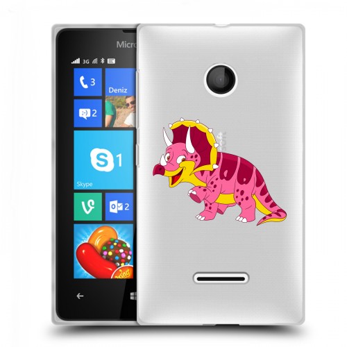 Полупрозрачный дизайнерский пластиковый чехол для Microsoft Lumia 435 Прозрачные Драконы