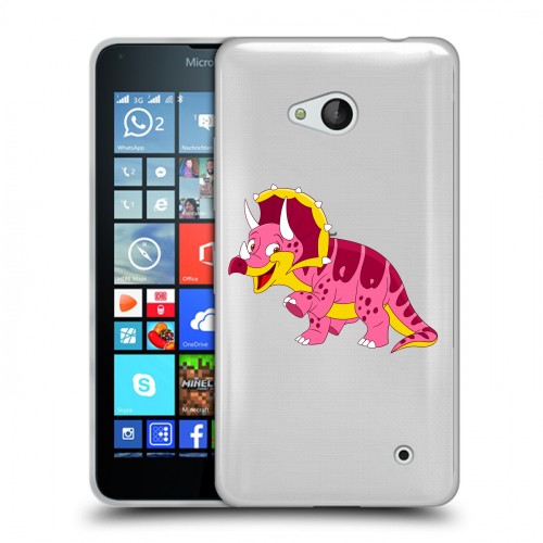 Полупрозрачный дизайнерский пластиковый чехол для Microsoft Lumia 640 Прозрачные Драконы