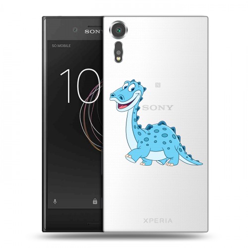 Полупрозрачный дизайнерский пластиковый чехол для Sony Xperia XZs Прозрачные Драконы