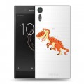 Полупрозрачный дизайнерский пластиковый чехол для Sony Xperia XZs Прозрачные Драконы