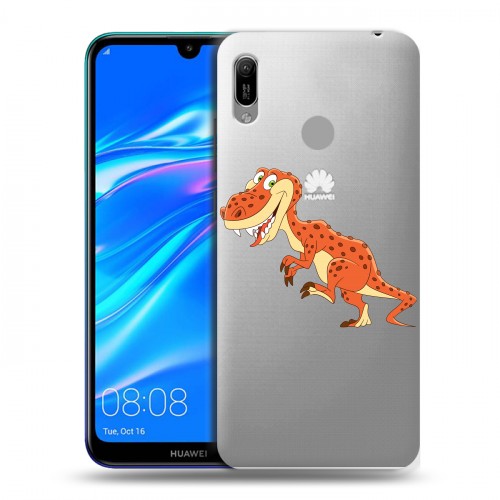 Полупрозрачный дизайнерский пластиковый чехол для Huawei Y6 (2019) Прозрачные Драконы