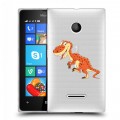 Полупрозрачный дизайнерский пластиковый чехол для Microsoft Lumia 435 Прозрачные Драконы