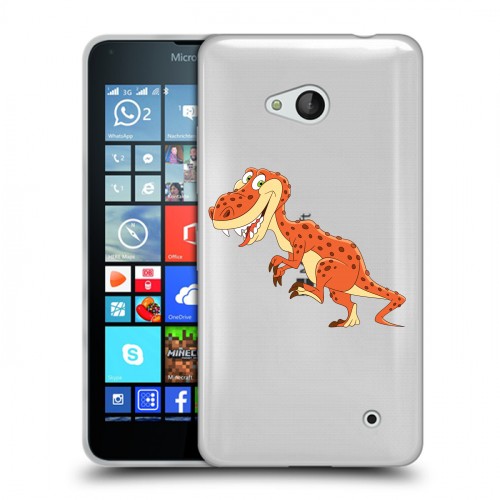 Полупрозрачный дизайнерский силиконовый чехол для Microsoft Lumia 640 Прозрачные Драконы