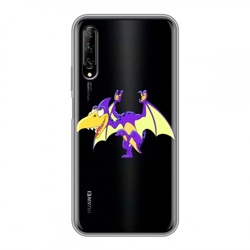 Полупрозрачный дизайнерский силиконовый чехол для Huawei Y9s Прозрачные Драконы