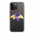 Полупрозрачный дизайнерский силиконовый с усиленными углами чехол для Iphone 14 Pro Max Прозрачные Драконы