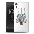 Полупрозрачный дизайнерский пластиковый чехол для Sony Xperia XZs Прозрачные Драконы