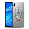 Полупрозрачный дизайнерский пластиковый чехол для Huawei Y6 (2019) Прозрачные Драконы